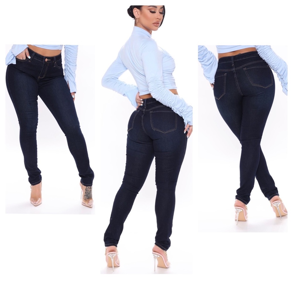 Stretch Mid Rise Skinny Jeans